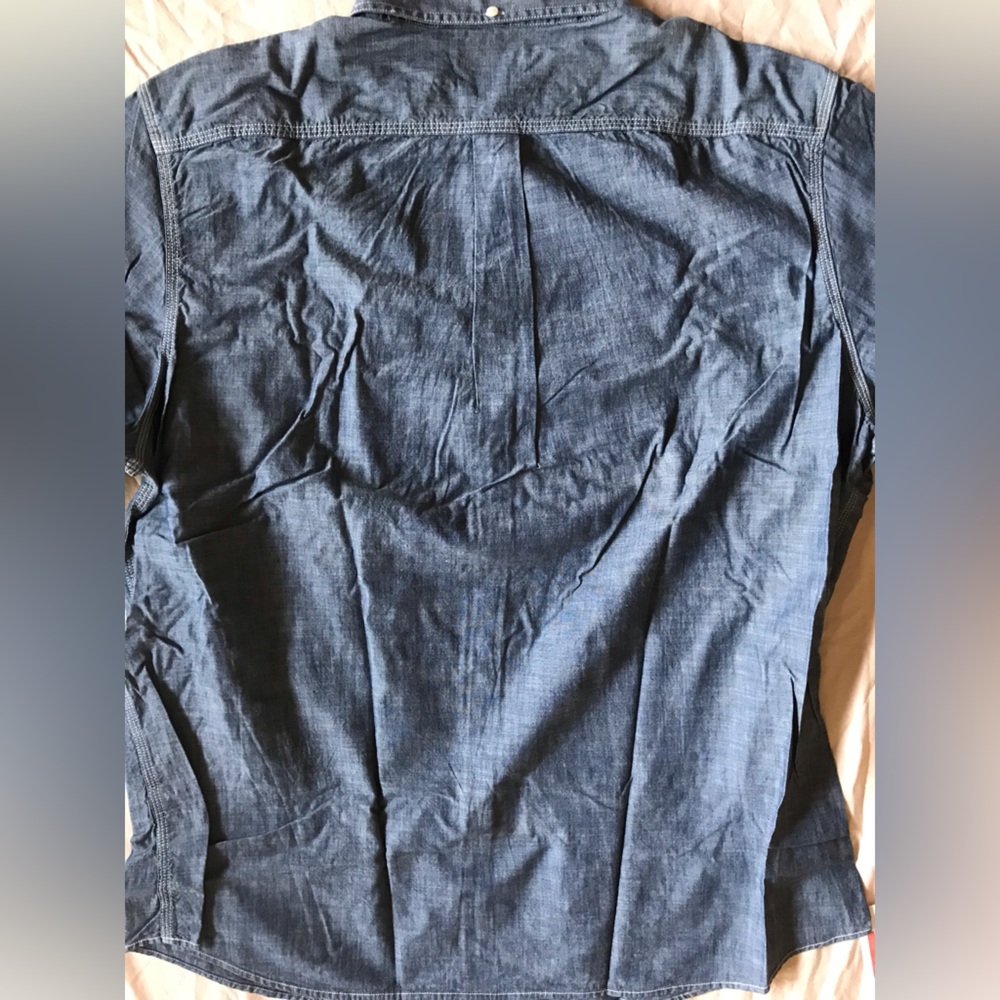 Lands' End Denim Indigo Blue Casual Work Shirt - Picture 9 of 9